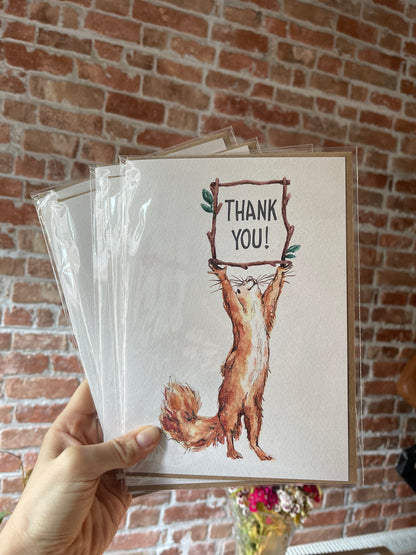 Squirrel Watercolour | Thank You Card