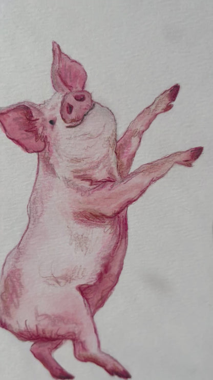 Party Pig | Original Watercolour