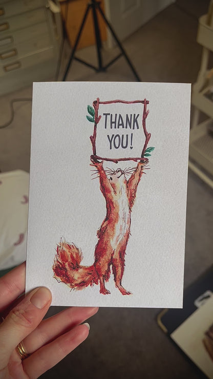 Squirrel Watercolour | Thank You Card