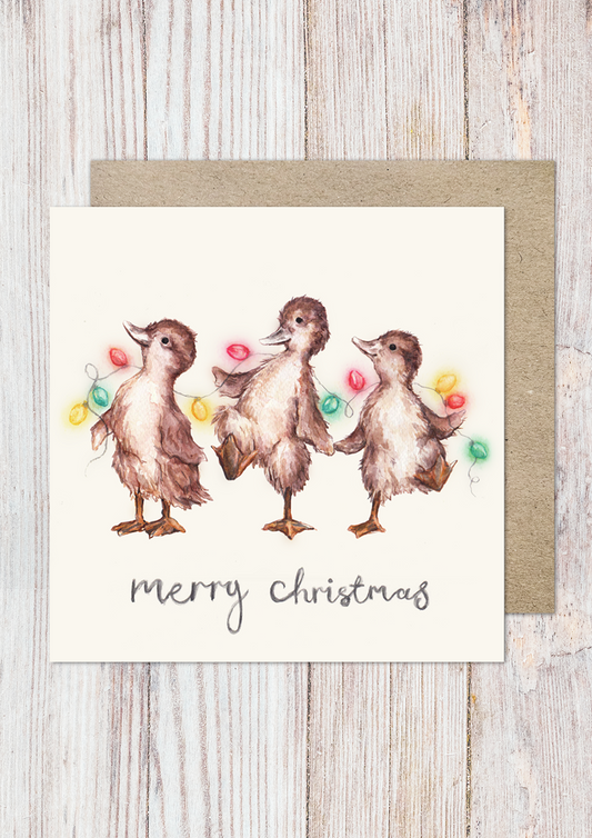 Christmas Dancing Ducklings | Greetings Card